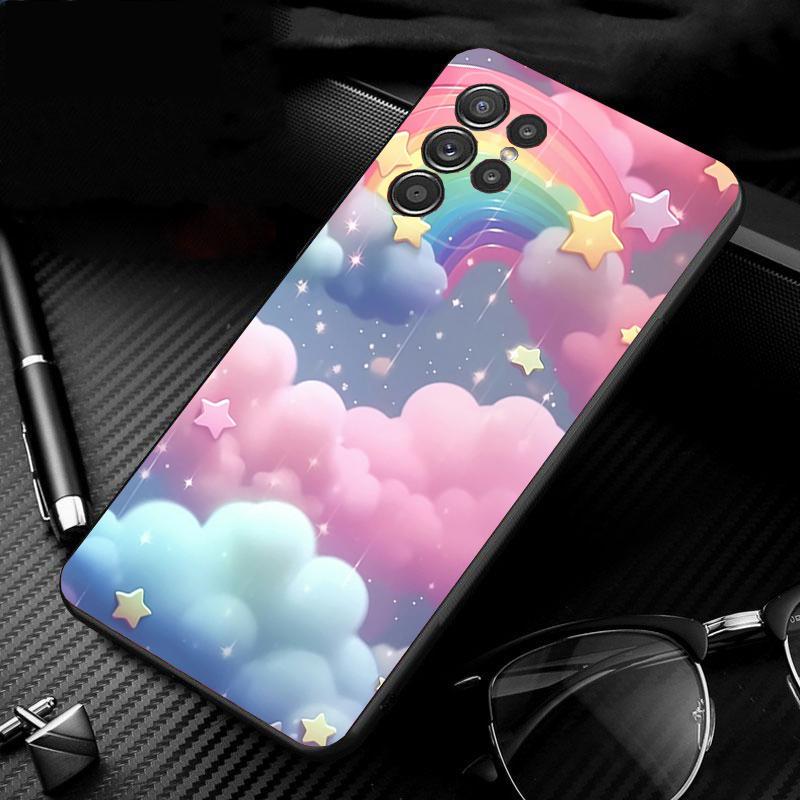 Phone Case For Samsung Galaxy S25 S24 S23 S22 S21 Ultra S24 S23 S22 S21 S25 Plus S24 S25 FE Rainbow clouds