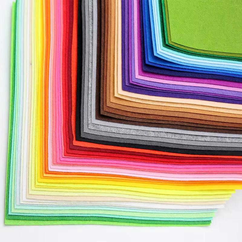 20/40Pcs Soft Felt Fabric Sheet Assorted Color Patchwork Sewing DIY Craft Squares Nonwoven 1mm Thick Handmade Fabric Weaving