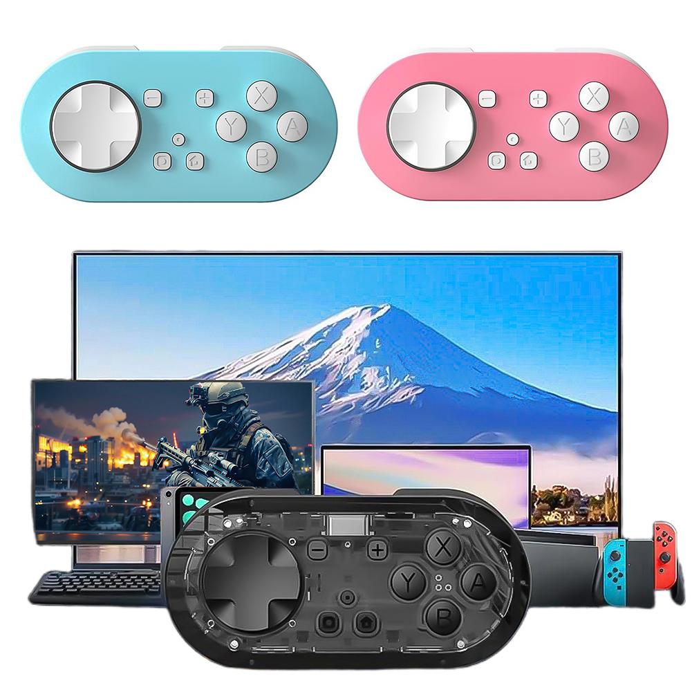 Wireless Mini Bluetooth-compatible RGB Glowing Gamepad Keychain Sized Gamepad Joystick for Switch/Switch OLED IOS for Android
