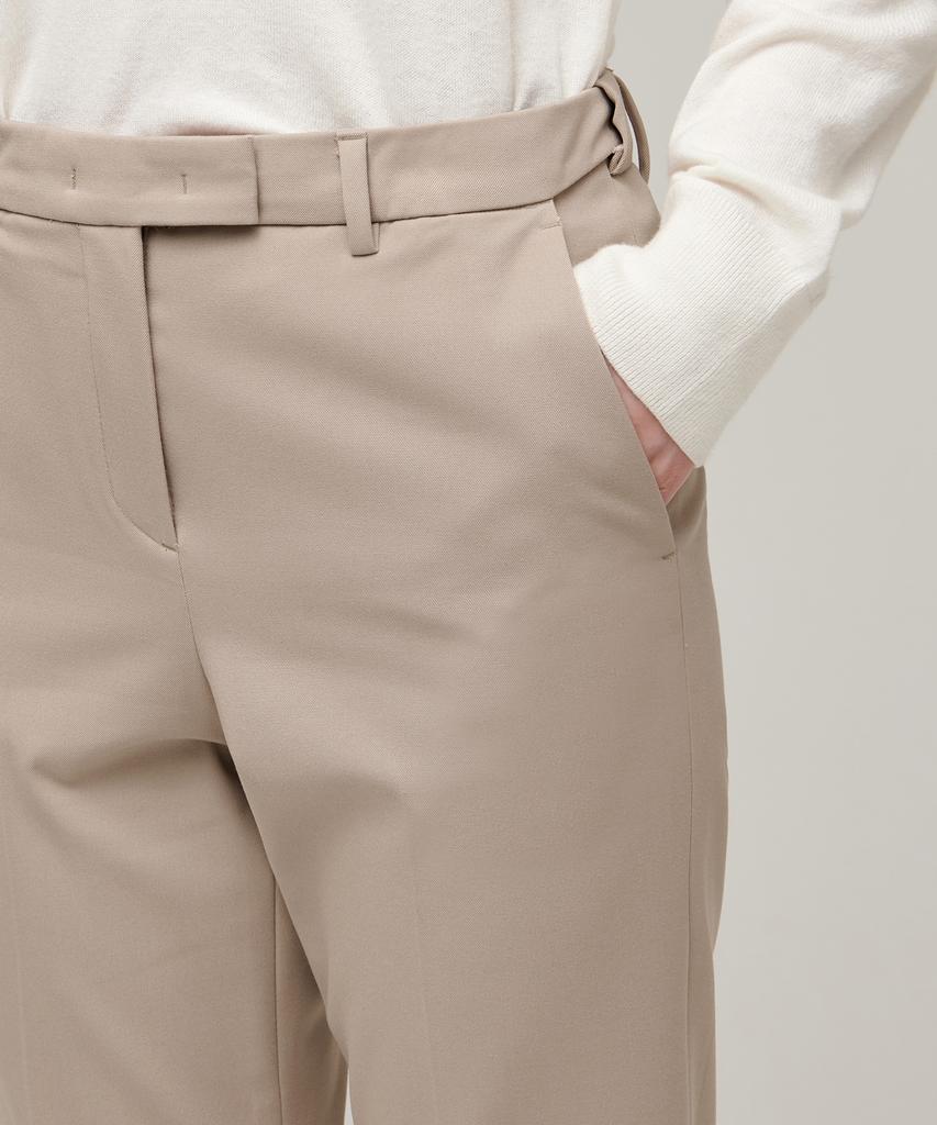 MUSINSA STANDARD WOMAN Женские плотные прямые брюки с подкладкой из флиса, зауженные книзу, со скрытой эластичной талией [Бежевый]