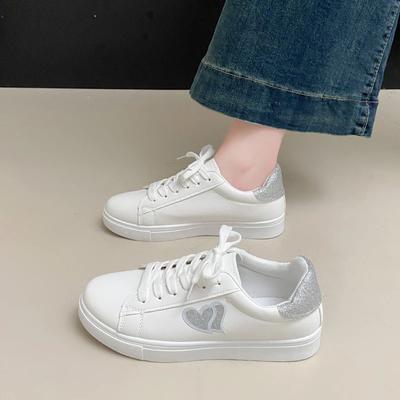 Модная универсальная женская повседневная обувь, новый стиль, корейский дизайн с золотым сердцем, удобная подошва из полиамида, зимний сезон, резина