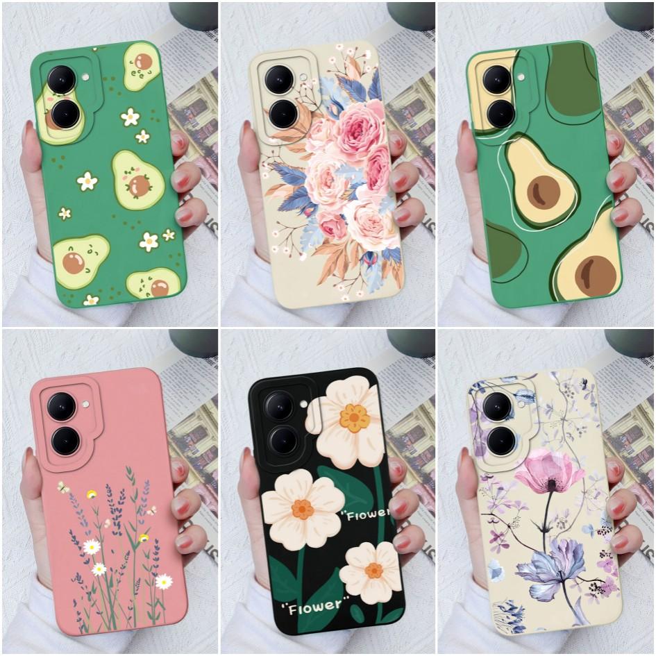 Для OPPO Realme GT Neo2 3 C33 C55 C35 C20 C30 C31 Чехол Модный чехол с цветком авокадо Защитный квадратный жидкий силикон Мягкий ТПУ для Realme Funda Coque Бампер