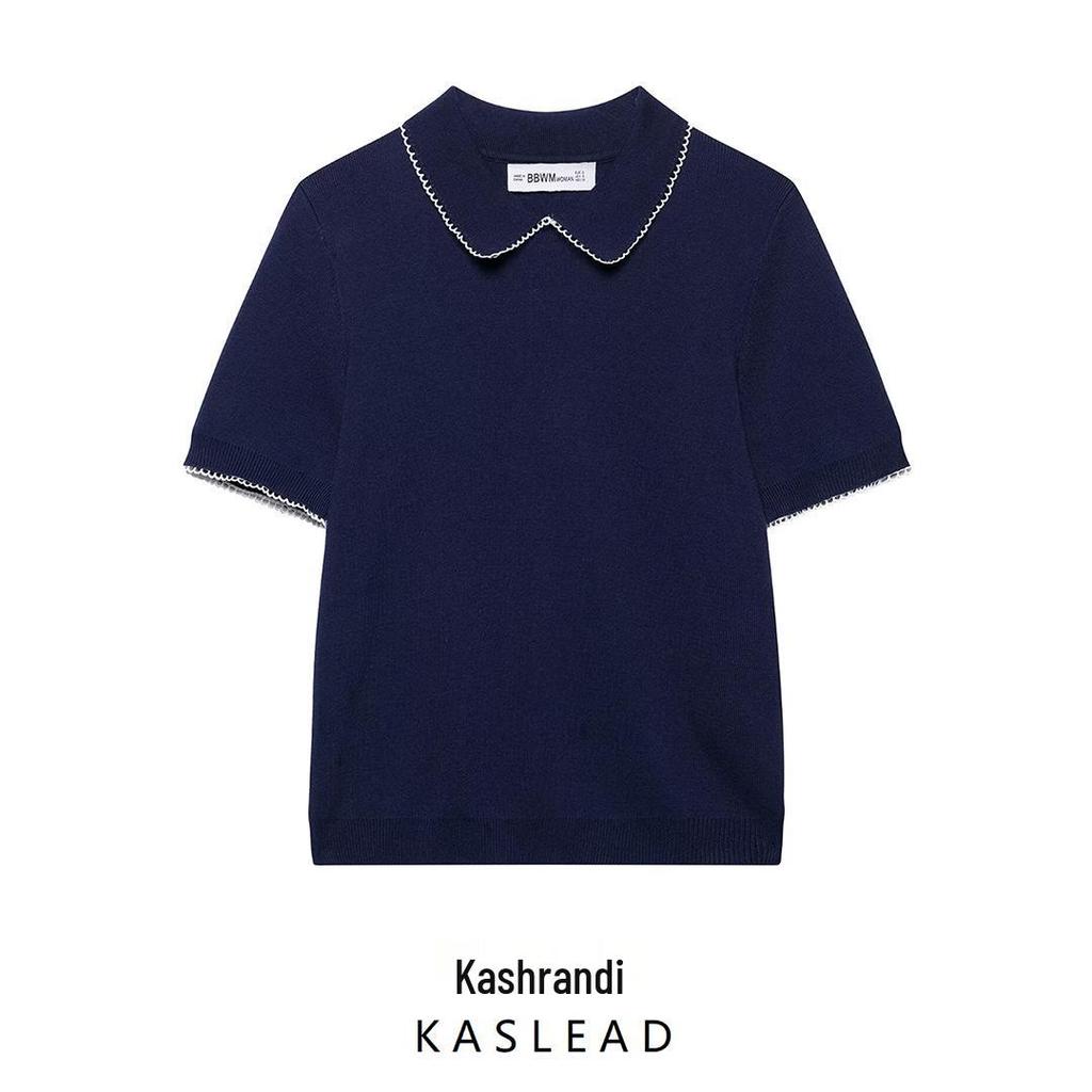 Spring 2025 Women's European & American Style Knit Top: Fashionable, Simple, Versatile