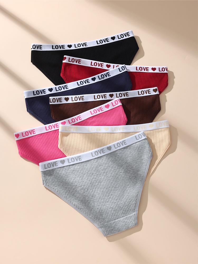 7PCS Women Panties Striped Briefs Sexy Women Low-Rise Breathable Cotton Panty Female Soft Underwear Ladies Underpants
