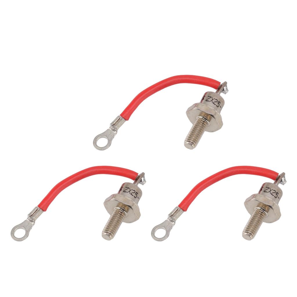 3PCS 25A ZX25 12 Diesel Generator Diode Small Portable Rectifier Diode Replacement Accessories Parts Positive Red Line