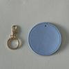 Personalized Round Imitation Leather Keychain with Gold Stamping and Engraving