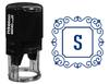 Printtoo Офисный стационарный квадратный вихревой бордюр с алфавитом S Monogram Initial R-40 Self Inking Rubber