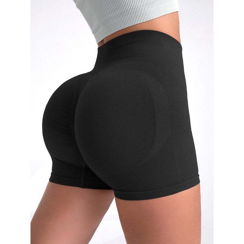 Summer Sexy Peach Buttock Lifting Sports Yoga Shorts Women's High Waist Belly Holding European and American Fitness Three-Point Hot Pants Breathable