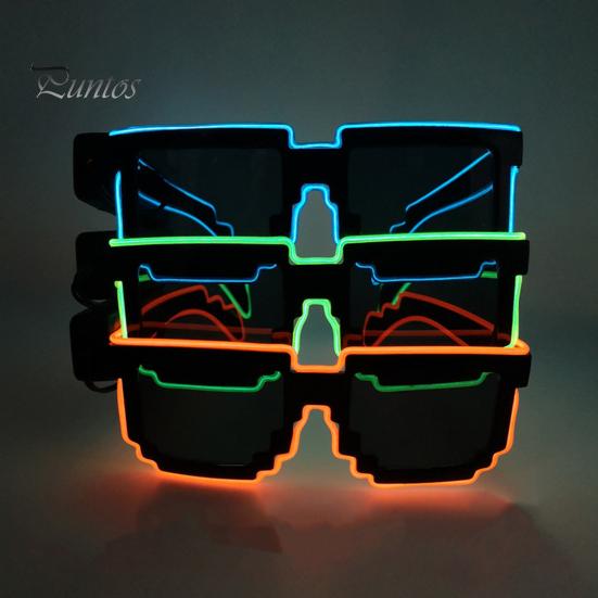 1 пара светящихся очков Солнцезащитные очки со светодиодной подсветкой Беспроводная громкая связь для танцев 4-режимная функция привода Очки для вечеринок Хэллоуин EDM Карнавальная подсветка