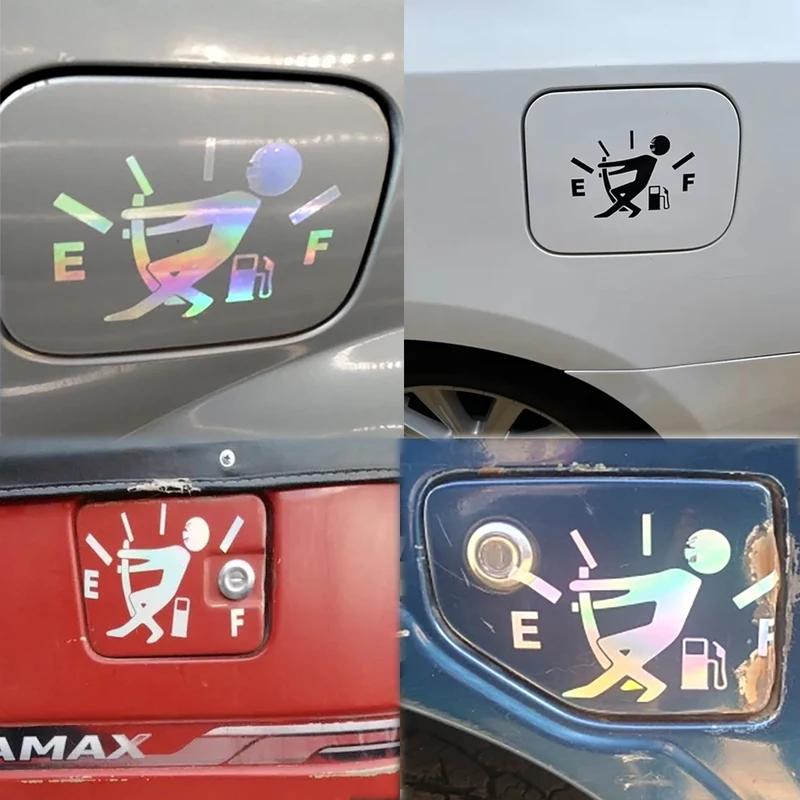 Funny Car Stickers Pull Fuel Tank Pointer Reflective Vinyl Sticker High Gas Decal Fuel Gage Empty Stickers Decal Auto Exterior