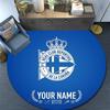 Custom Name Deportivo La Coruna Round Area Rug,Carpet Rug for Living Room Bedroom Sofa Playroom Decor,Non-slip Floor Mat