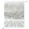 5x7ft Grey Brick Wall Wooden Floor Photography Background Photo Backdrop Studio