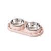 Multifunctional Stainless Steel Double Pet Bowl Anti Topple Leakproof Pet Dog Feeder Anti-slip Pet Food Bowl Home