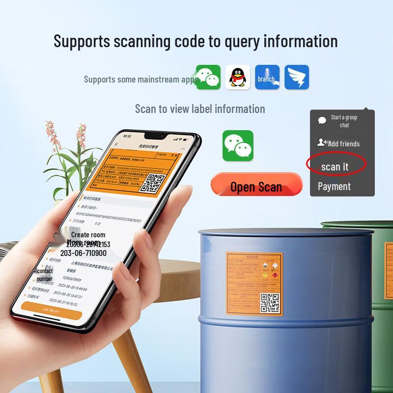 Detong Portable Hazardous Waste Label Printer CN plug (adapter included)