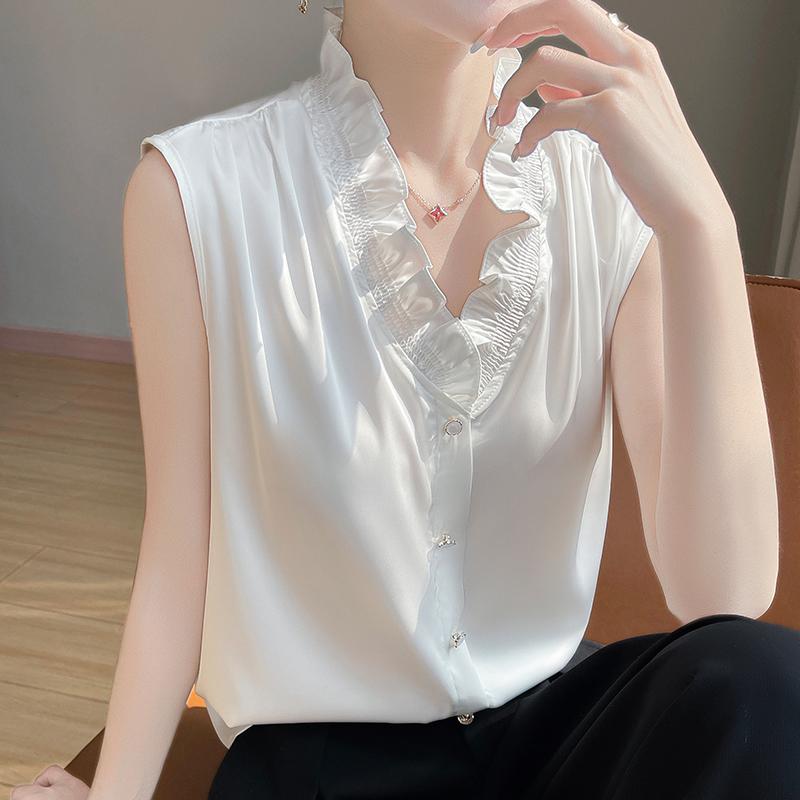 Женская летняя рубашка из шелка тутового шелкопряда, 50% шелка, 50% полиэстера, дышащая, легкая, с короткими рукавами, для поездок на работу, повседневная мода