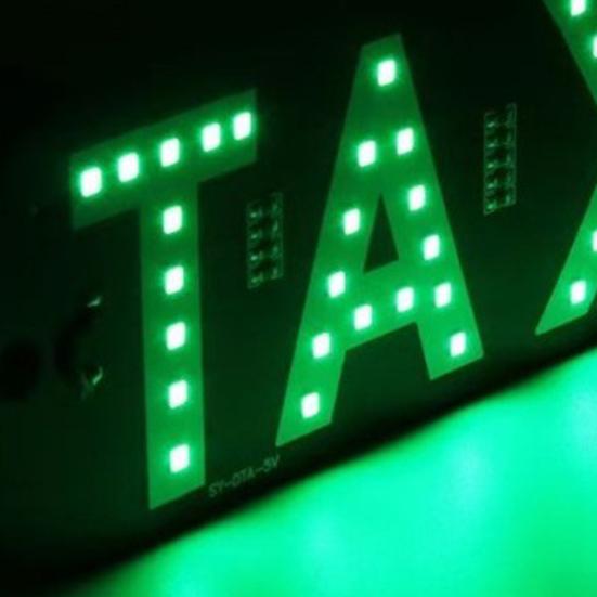 LED Indicator Light Waterproof Lamp with Car Windshield Light USB Power Taxi Sign Stickers for Ride-Hailing