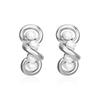 Fashion Irregular Winding Pearl Stainless Steel Earrings Women's Retro Light Luxury Plated 18K Earrings