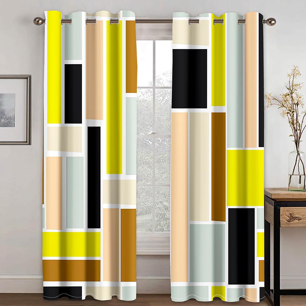 Дешевые абстрактные геометрические красные современные оконные шторы для гостиной, спальни, ванной комнаты, двери, домашний декор, распродажа, 2 шт.