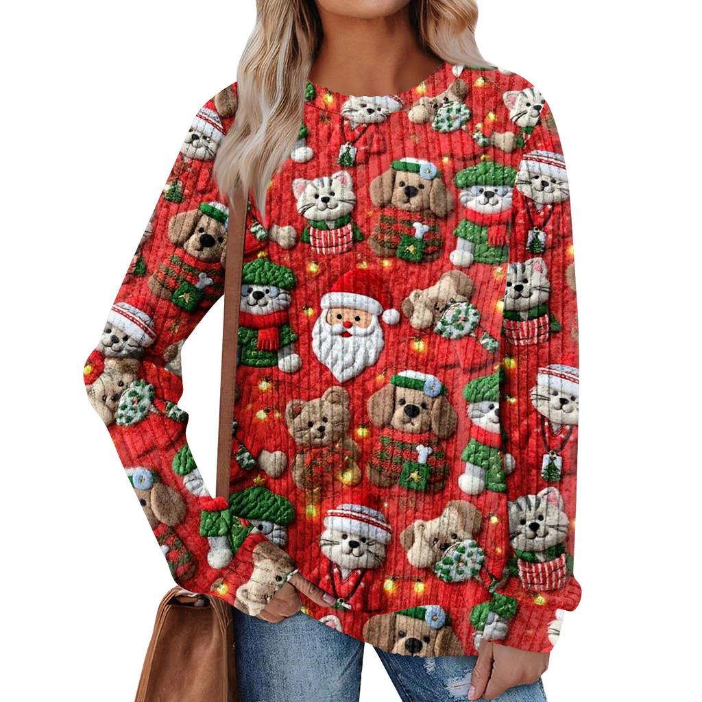 Женский принт Легкий Топ с круглым вырезом из матового хлопка