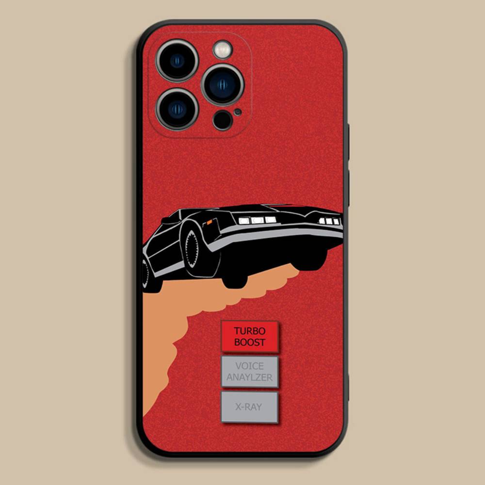K-Knight Rider K-KITT Car For iPhone 17,16,15,14,13,12,11,Pro,Max,Plus,E,SE4,Air,Mini Black Soft Cover Phone Case
