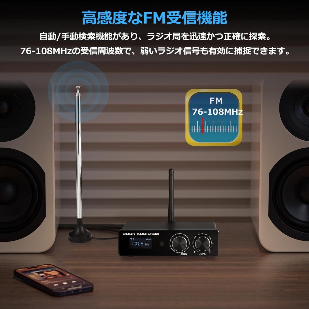 Douk Audio M1 FM HiFi TPA3116 цифровой усилитель Bluetooth стерео приемник домашний FM усилитель 5.1 50W2