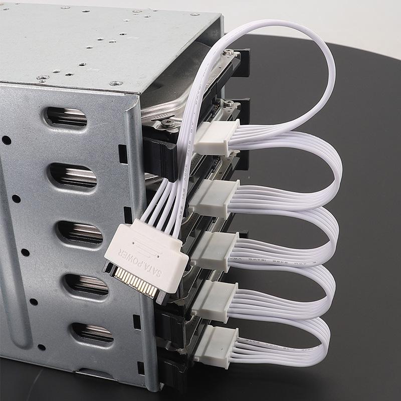15Pin Sata Power Supply Splitter Cable Hard Drive 1 Male To 5 Female Extension Power Cord For Diy Pc Sever