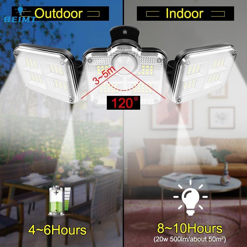10000LM Solar Wall Lamp 122/333LED IP65 Solar Lamp Above 3000K, Indoor and Outdoor Waterproof Solar Lamp, Adjustable Lamp Holder Lighting Angle