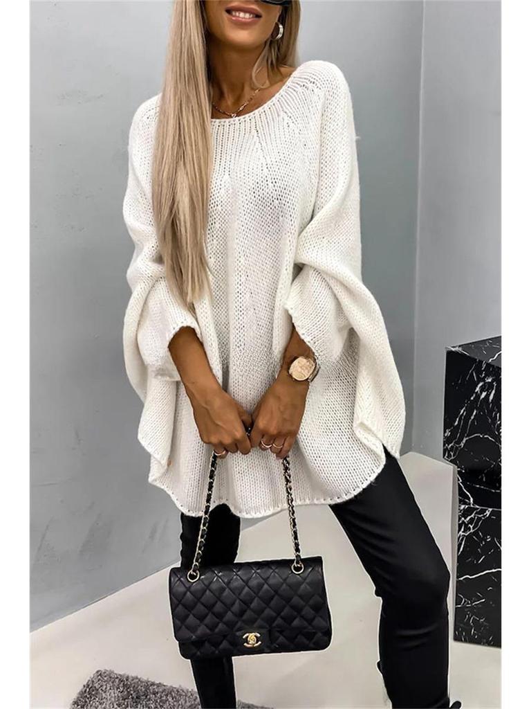 2023 Autumn Women's Cape Raincoat Style Knit Shawl Sweater