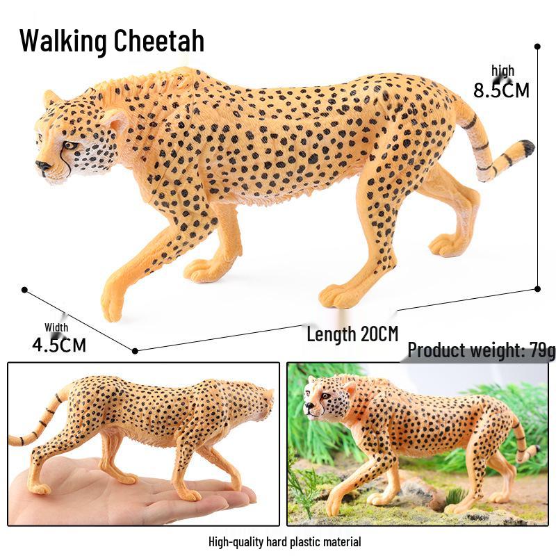 Kids' Wild Animal Figures: Lion, Tiger, Cow, Goat, Rhino, Horse, Leopard, Elephant - Plastic Educational Toys
