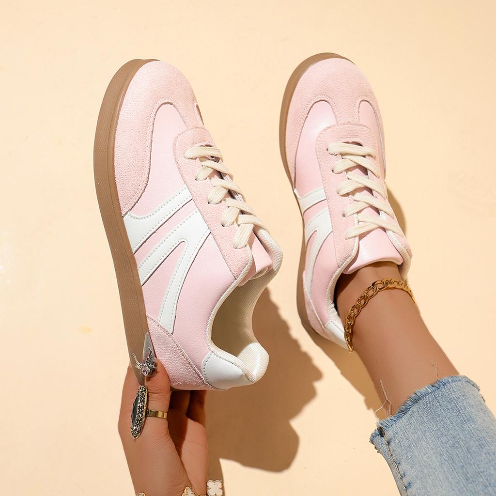 Fashion Microfiber Upper Rubber Sole Adult Ladies Footwear Casual Women Shoes Early Spring New Style Versatile Design White Sneakers