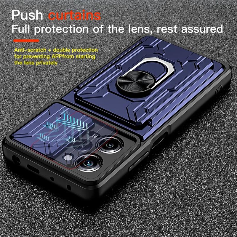 Ring Armor Card Slot Case For Samsung Galaxy A54 A53 A04S A14 S21 S22 S23 Ultra Plus Xiaomi Redmi Note 11 iPhone 14 13 12 11 Pro Max Shockproof Cover