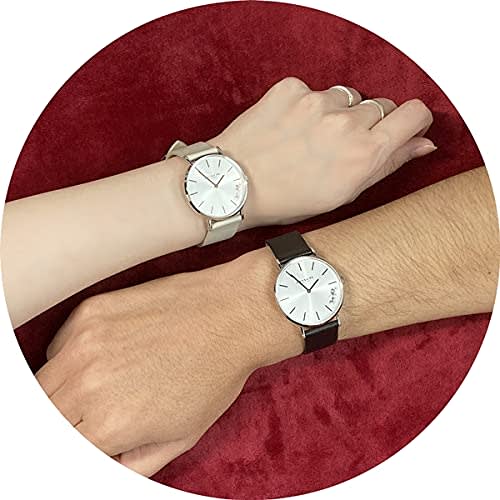 Coach Perry Watches with Storage Box, Matching Size, Simple Slim Leather Watches, Black and Gray, 1450311514503116