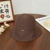 Spring and summer noble French elegant coffee milk shredded bucket hat new art plain temperament versatile straw hat