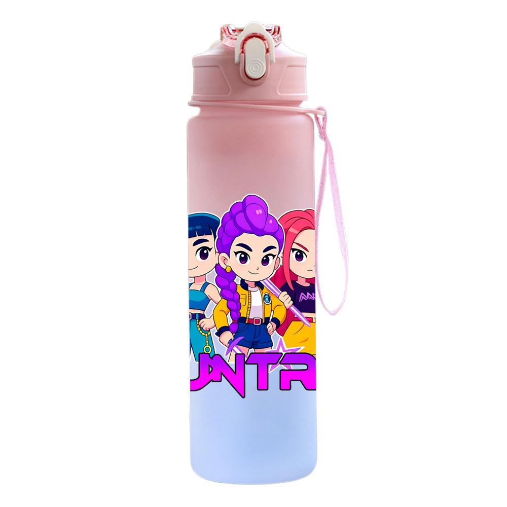 750Ml Water Bottle Demon Hunters Printed Large Capacity Drinking Cup Portable Outdoor Sports Water Cup Children Kid Gift