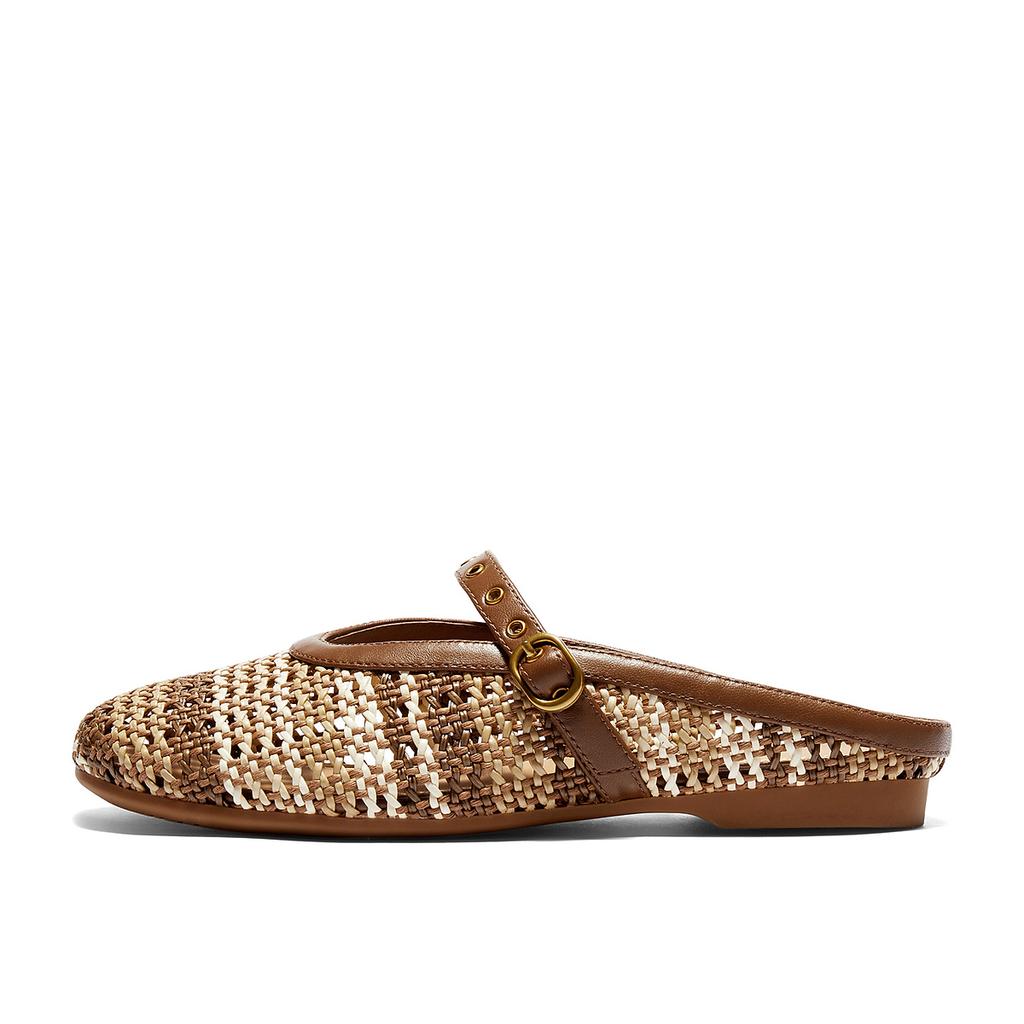Senda Muller Women's 2026 Summer New Hollow Breathable Woven Flat Sandals