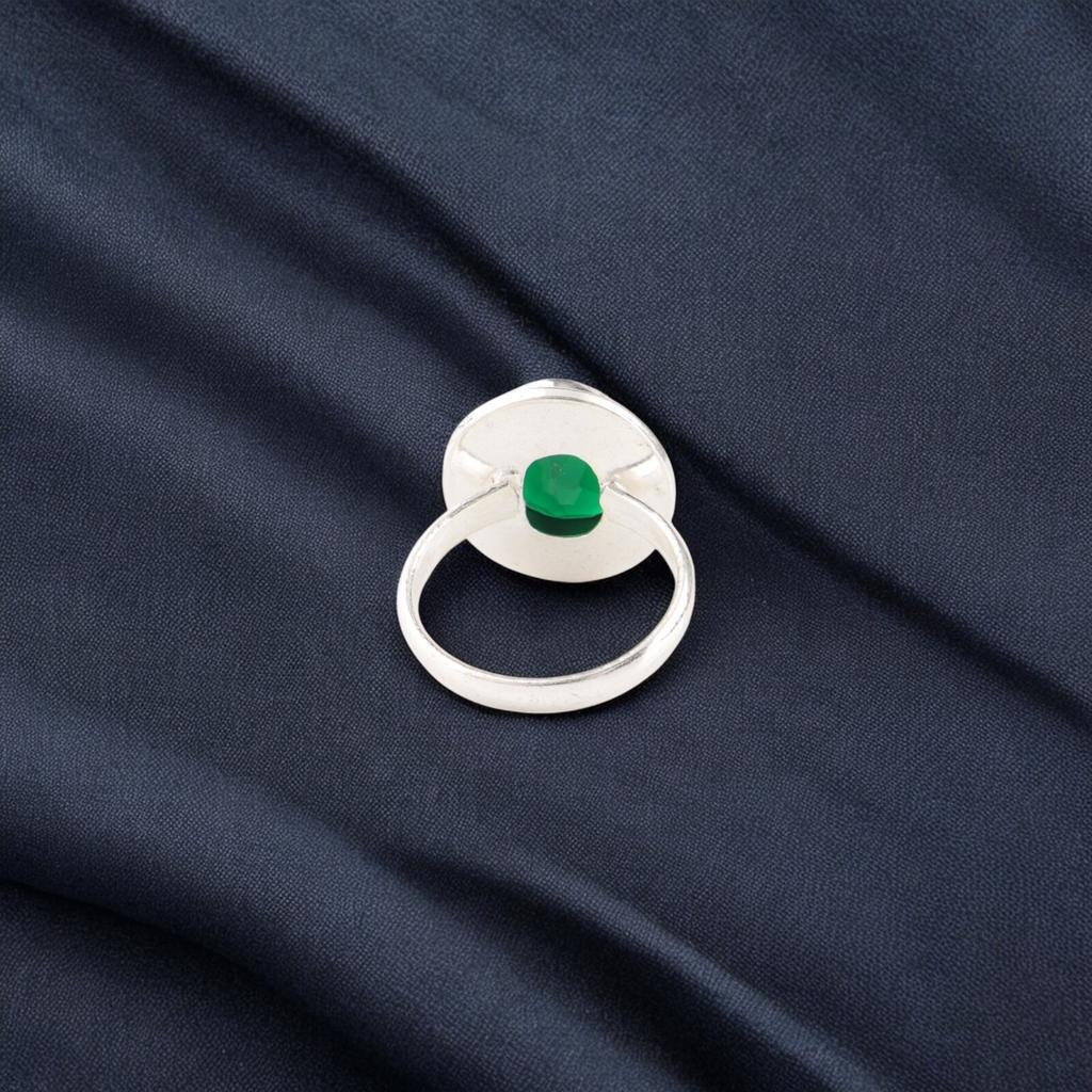 Green Onyx Gemstone 925 Sterling Silver Jewelry Handmade Ring For Christmas Gift RR-62-19