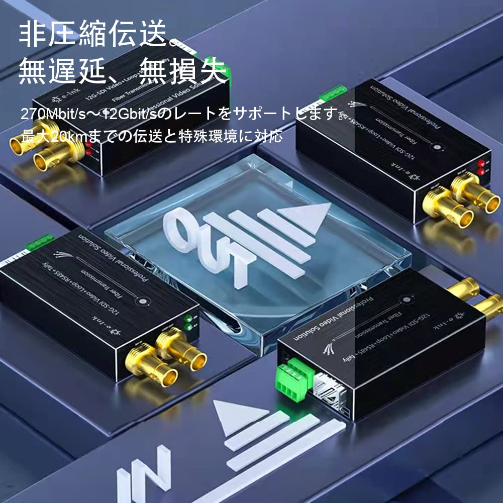 Мини-конвертер 12G SDI Fiber Extender Оптоволоконный 12G 4K SDI в оптоволоконный конвертер Модуль SFP в комплекте Петлевой выход обратный RS485 tally одноволоконный