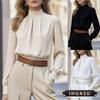 IHUASU Women's Fashion Half Turtleneck Long Sleeve Spring Autumn Casual Blouses & Shirts Elegant
