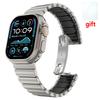 Титановый ремешок для Apple Watch Ultra3 2 1 49 мм Ремешок Серия 11 10 46 мм 7 8 9 45 мм 5 6 45 мм Se Резиновый ремешок для часов Без зазоров Браслет