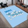 The Smurfs Flannel Pattern Square Carpet,Area Rug,Carpet Rug for Living Room Bedroom Sofa Playroom Decor,Non-slip Floor Mat