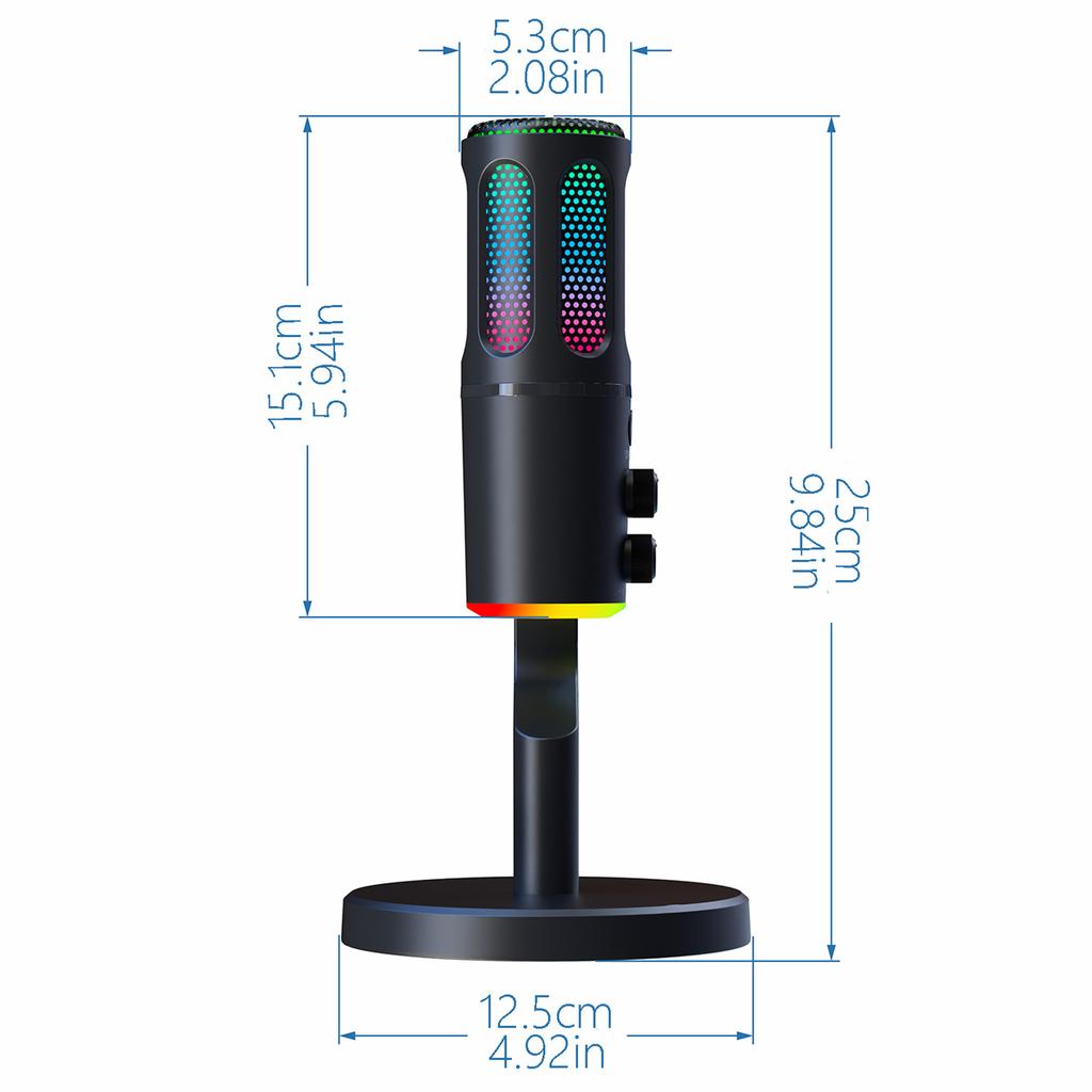 Game USB Microphone Desktop Microphone Condenser Podcast Compatible with PC Mobile Phone