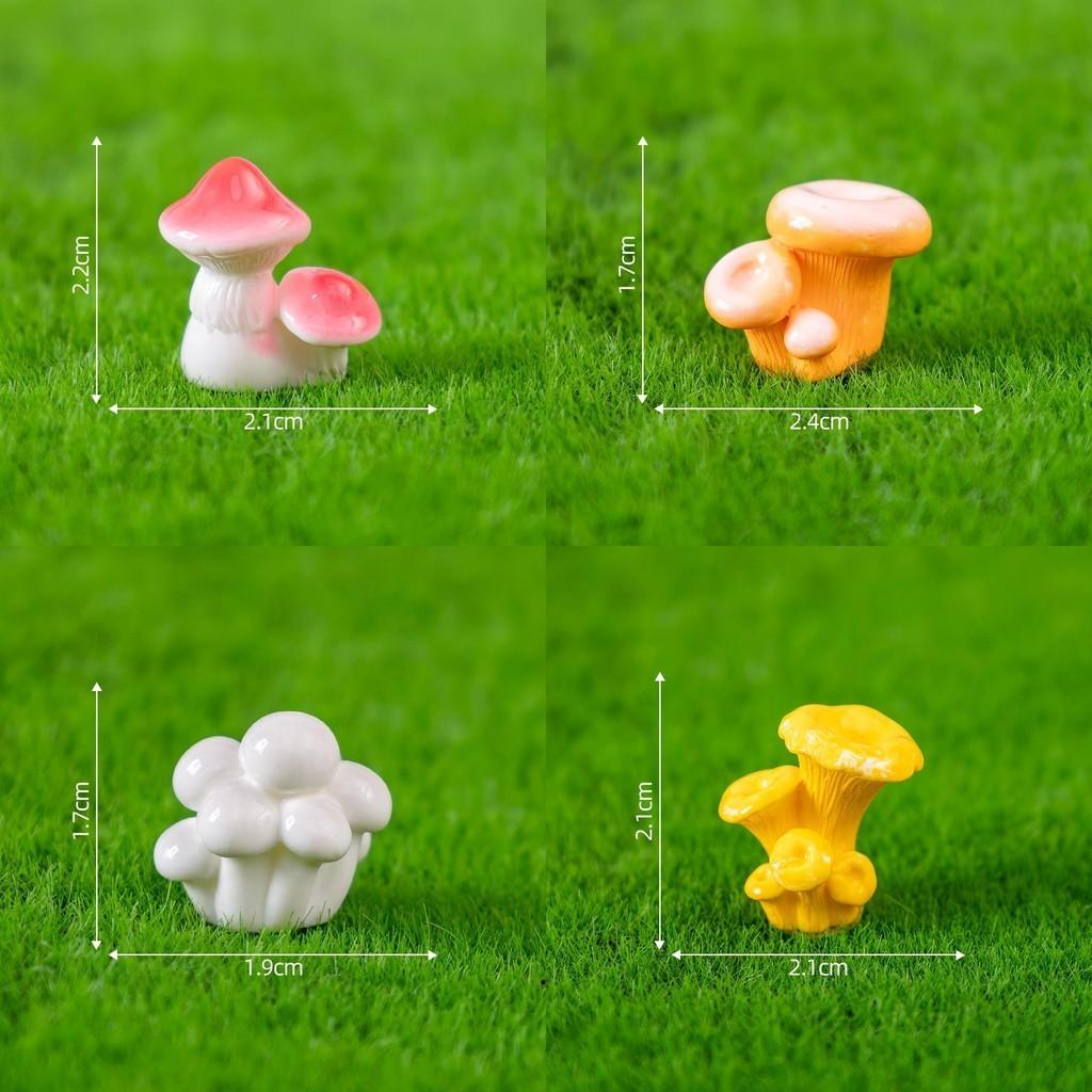 Cute Cartoon Style Resin Mushrooms For Diy Succulent Garden Miniature Decoration