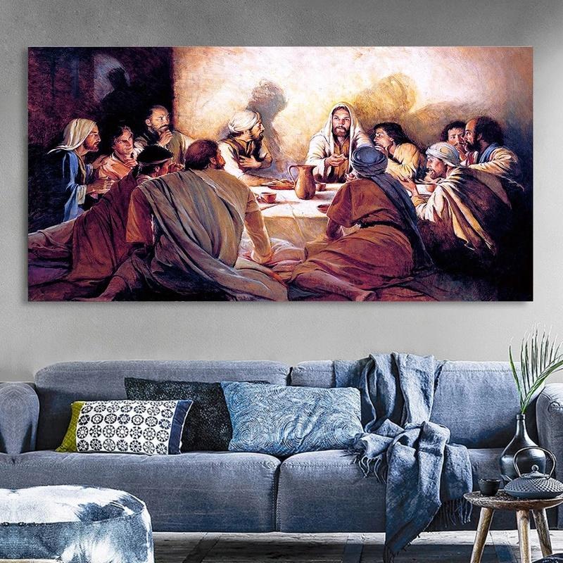 Modern The Last Supper Canvas Creativity Wall Art Posters and Prints Canvas Painting Christian for Living Office Home Room Decor No Frame