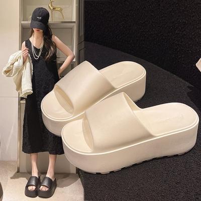 Модная обувь для отпуска на толстой подошве, женские туфли, тапочки из ЭВА на мягкой подошве, нескользящие, легко моющиеся, повседневные сандалии на плоской подошве, однотонные, 2025