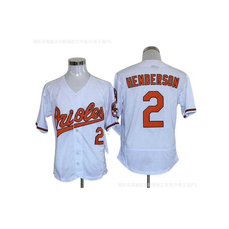 Baltimore Orioles 2 Henderson Baseball Jersey Unisex Fan Edition Cotton Blend Performance Tee Sports Training Casual Wear