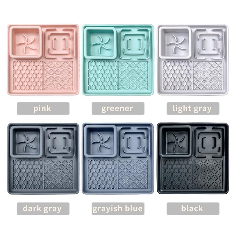 Pet Slow Feeder Tray: Edible-Grade Silicone Mat with Suction Cup for Cats & Dogs