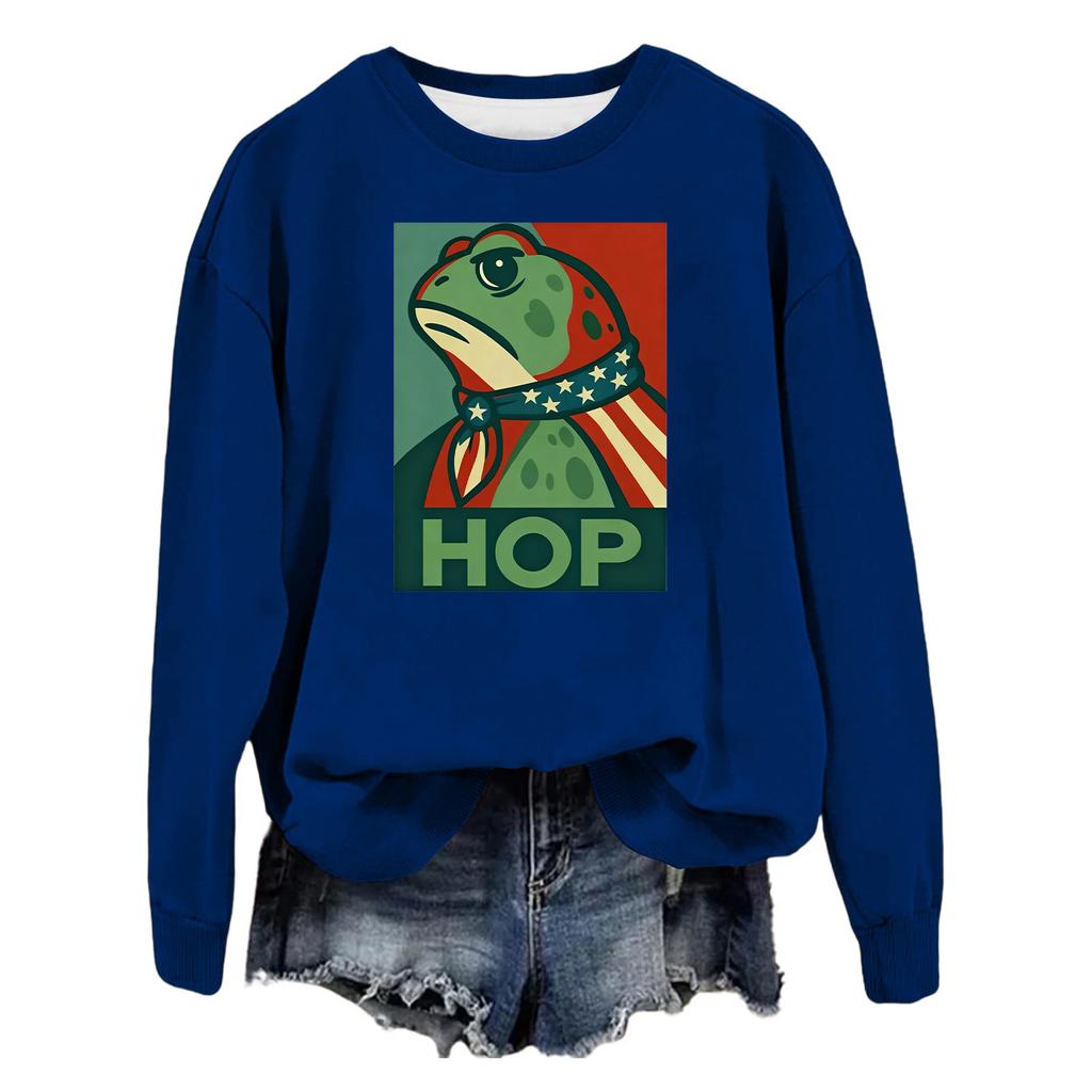 Women's Fashion Casual Long Sleeve Loose Printed Sweatshirt