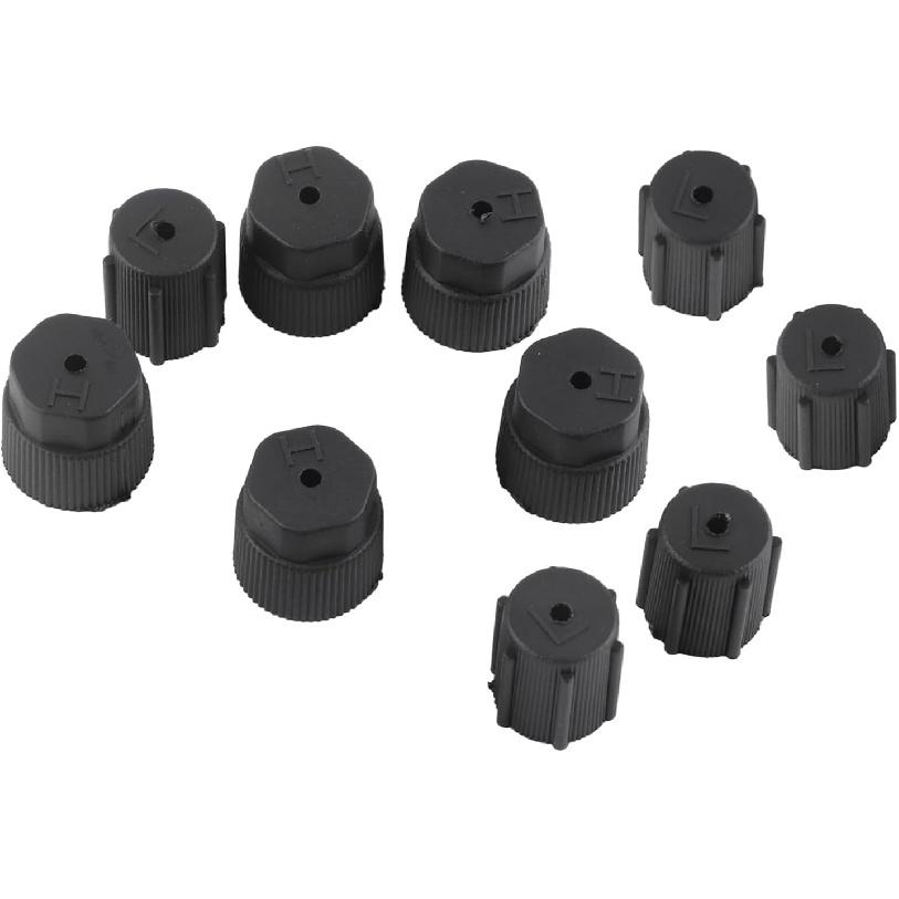 Universal Air Conditioning Service Cap Set Compatible with Most Vehicles AC Charging Port Cover for Car Maintenance and Repair