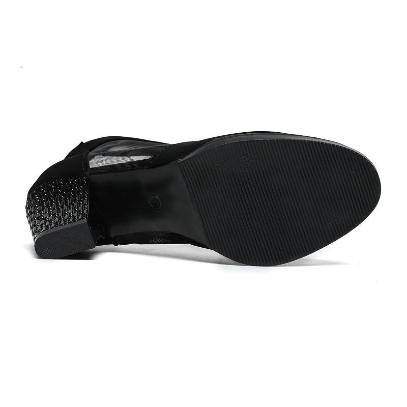 Модные сексуальные и элегантные босоножки на высоком каблуке с кружевом и вырезом для модного лета