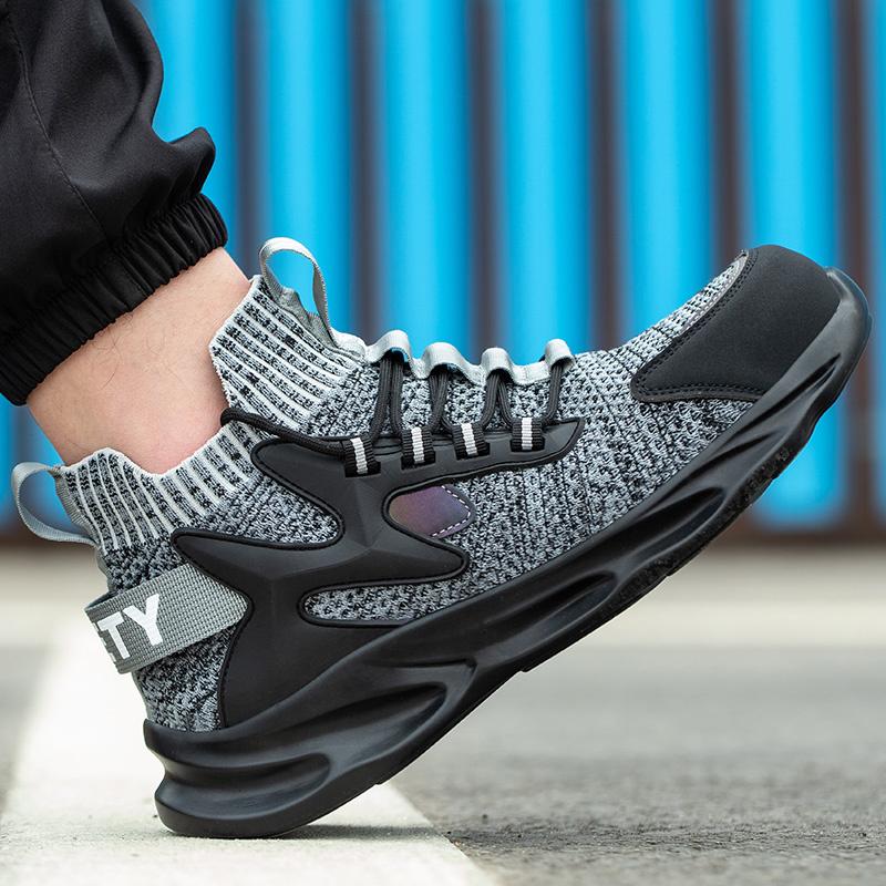 Мужская обувь по страхованию труда, противоударная, противопрокалывающая, дышащая, защитная обувь, мягкая амортизирующая, нескользящая обувь